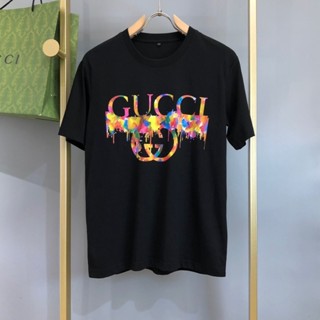 ใหม่ Gucc เสื้อยืดแขนสั้น แฟชั่นสําหรับผู้ชาย และผู้หญิง