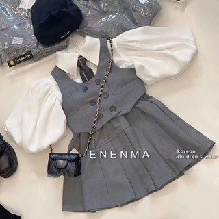 Shopkeepers selection# girls spring suit jk uniform 2023 new summer shirt vest pleated skirt girls college style skirt 9.5N