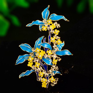 เข็มกลัดเคลือบ osmanthus หรูหรา อุปกรณ์เสริม สําหรับเสื้อกันหนาว เสื้อโค้ท