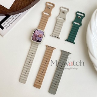 【2 Picese】สายนาฬิกาข้อมือซิลิโคน แบบนิ่ม สําหรับ iwatch 45 มม. 44 มม. 41 มม. 49 มม. 40 มม. 38 มม. 42 มม. iwatch Series 8 7 6 SE 5 4 3 2 1