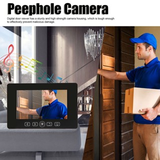 Intelligent Security กล้อง Peephole 4.3in หน้าจอสี Night Vision การตรวจจับมุมกว้าง 160 องศา Digital Door Viewer สำหรับ Home