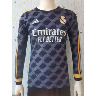 [Player Version] 2324 ใหม่ Real Madrid away เสื้อเชิ้ตฟุตบอล แขนยาว คุณภาพสูง