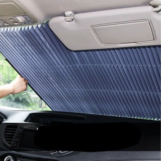 JOY Motor ม่านบังแดดรถยนต์พับได้หน้าต่างด้านหน้า Universal Automatic Telescopic ฉนวนกันความร้อนกันแสง UV Sun Visor 70cm