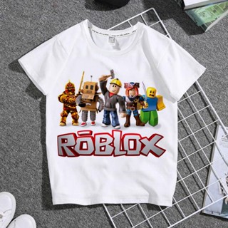 เสื้อยืดแขนสั้น พิมพ์ลาย Roblox แฟชั่นฤดูร้อน สําหรับเด็กผู้ชาย และเด็กผู้หญิง