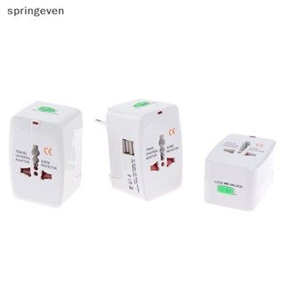 [springeven] All In One อะแดปเตอร์ซ็อกเก็ตชาร์จ USB AU US UK EU สําหรับเดินทาง