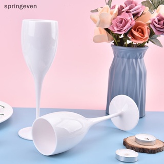 [springeven] ใหม่ แก้วแชมเปญ แก้วไวน์ เบียร์ วิสกี้ พลาสติก ปลอดภัย สีขาว สําหรับร้านอาหาร