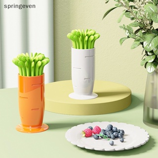 [springeven] ใหม่ ส้อมจิ้มผลไม้ เค้ก ขนมหวาน อาหาร ผลไม้ ขนมขบเคี้ยว ปาร์ตี้ เทศกาล ความรัก บนโต๊ะอาหาร ตกแต่ง ไม้จิ้มฟัน พลาสติก ส้อม 30 ชิ้น / เซต พร้อมส่ง