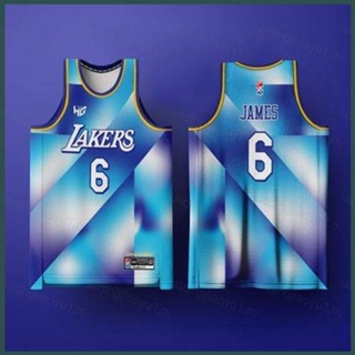 เสื้อกีฬาบาสเก็ตบอล James Jersey Concept Lakers Violet Skyblue ทรงหลวม พลัสไซซ์ สําหรับผู้ชาย และผู้หญิง