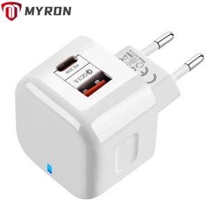 Myron อะแดปเตอร์ชาร์จโทรศัพท์มือถือ PD แบบชาร์จเร็ว USB คู่