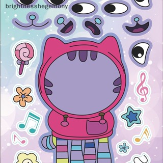 Bgth สติกเกอร์ปริศนา รูปการ์ตูน Gabbys Dollhouse Make A Face DIY 6 แผ่น ของเล่นเสริมการเรียนรู้เด็ก