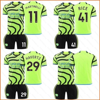 Fb เสื้อยืด ลายทีมฟุตบอล Arsenal Away Jersey Martinelli Havertz Rice 23-24 2 ชิ้น ต่อชุด