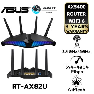 COINSคืน15%⚡FB9JMZV6⚡ ASUS RT-AX82U ROUTER (เราเตอร์) DUAL BAND AX5400 WI-FI 6 RGB ประกัน 3 ปี