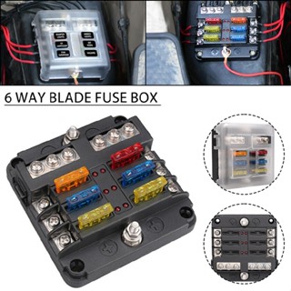 New 6 Way Blade Fuse Box Block Fuse Box Holder Marine Bus Bar Car Kit 12V 32V