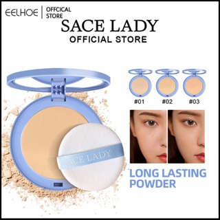 [ใหม่!]SACE LADY Oil-control Compact Powder Foundation Matte &amp; Poreless Finish กันน้ำ Ultra-HD Face แต่งหน้าในสต็อก -eelhoe