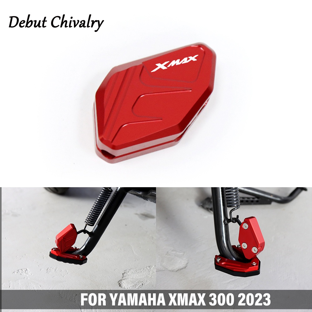 สําหรับ YAMAHA XMAX 300 2023-2026 XMAX300 V2 V3 ด้านข้างขยายฐานรั้งเท้าเสริมที่จอดรถเท้ารั้งด้านข้างเสา