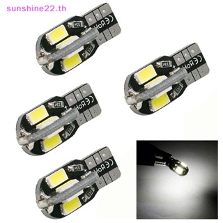 Dousun หลอดไฟ LED W5W T10 แคนบัส 5730 8SMD 12V 6000K สําหรับติดตกแต่งภายในรถยนต์ 10 ชิ้น