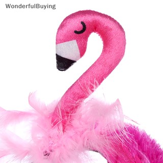 Wbth ที่คาดศีรษะ ผ้ากํามะหยี่ ลายนกฟลามิงโก้น่ารัก สีชมพู เครื่องประดับผม ปาร์ตี้ฮาโลวีน สําหรับผู้หญิง