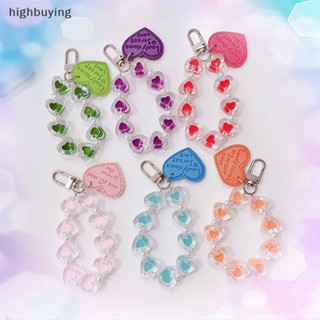 [highbuying] น่ารัก พีช หัวใจ สร้อยข้อมือ พวงกุญแจ อะคริลิค ตัวอักษร หนัง รัก ลูกปัด พวงกุญแจ จี้ กระเป๋า ตกแต่ง ใหม่ พร้อมส่ง