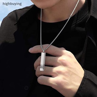 [highbuying] สร้อยคอไทเทเนียมเหล็ก ประดับเพทาย สําหรับทุกเพศ พร้อมส่ง