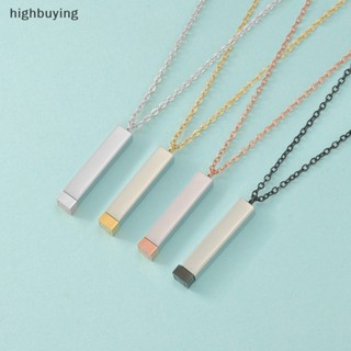 [highbuying] ใหม่ พร้อมส่ง สร้อยคอสเตนเลส ทรงสี่เหลี่ยมผืนผ้า เครื่องประดับแฟชั่น