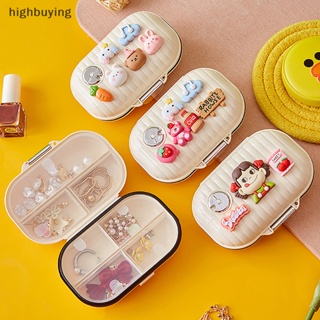 [highbuying] กล่องเก็บยา แท็บเล็ต ลายการ์ตูนน่ารัก ขนาดเล็ก แบบพกพา สําหรับเดินทาง มีหลายช่อง