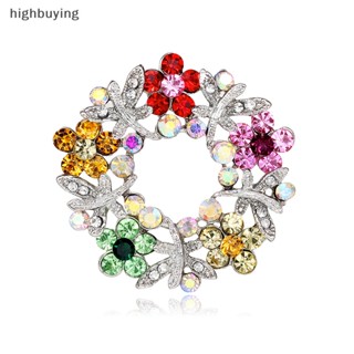 [highbuying] สวยหรู อารมณ์ พลอยเทียม เข็มกลัด กลวง ฝังเพทาย ดอกไม้ เข็มกลัด Pin สําหรับผู้หญิง เครื่องประดับ ของขวัญ สินค้าใหม่