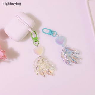 [highbuying] แฟชั่น เรืองแสง หัวใจ ขนนก จี้ พวงกุญแจ กระเป๋า อุปกรณ์เสริม พวงกุญแจรถ เครื่องประดับ ของขวัญ สินค้าใหม่