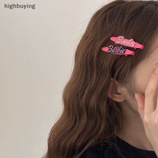 [highbuying] Kawaii กิ๊บติดผม ลายตัวอักษรบาร์บี้น่ารัก สีชมพู เครื่องประดับแฟชั่น สําหรับผู้หญิง พร้อมส่ง