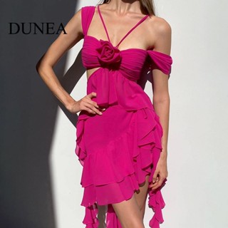 Dunea ชุดเดรส ลายดอกไม้ เซ็กซี่ สําหรับผู้หญิง