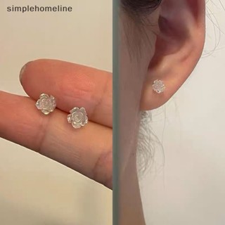 [simplehomeline] ใหม่ ต่างหูสตั๊ด รูปดอกคามิเลีย สีขาว เครื่องประดับแฟชั่น ฤดูร้อน สําหรับผู้หญิง 1 คู่