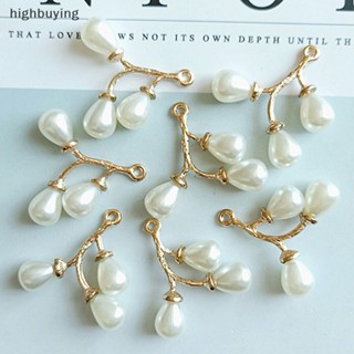 [highbuying] จี้กิ่งไม้ รูปกิ่งไม้ ประดับมุก สีทอง 1 ชิ้น สําหรับทําเครื่องประดับ แฮนด์เมด Diy พร้อมส่ง