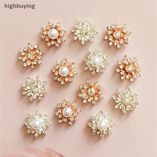 [highbuying] มุก เพชรเต็ม ดอกไม้ โลหะผสม อุปกรณ์เสริม Diy เครื่องประดับผม แฮนด์เมด วัสดุใหม่ พร้อมส่ง