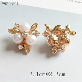 [highbuying] 1 มุก ดอกไม้ หัวใจ เครื่องประดับผม Diy เครื่องประดับแฮนด์เมด ใบไม้ ดอกไม้ เพชร หัวเข็มขัด เครื่องประดับ อุปกรณ์ใหม่ พร้อมส่ง