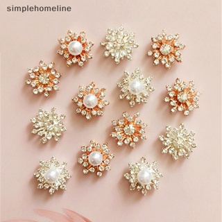 [simplehomeline] ใหม่ พร้อมส่ง เครื่องประดับผม ไข่มุก ดอกไม้ ประดับเพชร อัลลอย แฮนด์เมด Diy