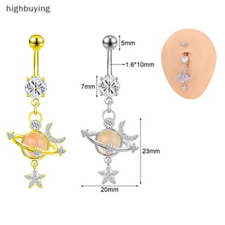 [highbuying] จี้คริสตัล สีชมพู แหวนปุ่มท้อง สําหรับผู้หญิง สเตนเลส สะดือ เครื่องประดับ กระต่าย หัวใจ หมี ผีเสื้อ หน้าท้อง แหวนใหม่ พร้อมส่ง