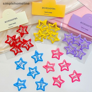 [simplehomeline] กิ๊บติดผมโลหะ รูปดาวน่ารัก สีแคนดี้ สําหรับเด็กผู้หญิง 5 ชิ้น ต่อชุด