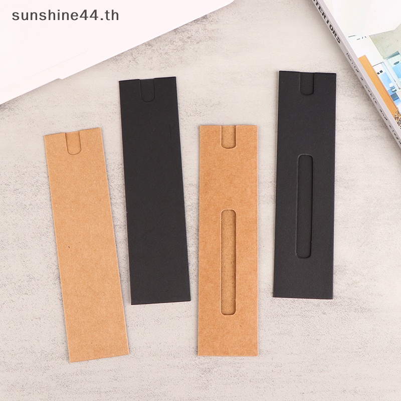 FOURSUN 10 ชิ้นปากกากล่องของขวัญบรรจุภัณฑ์ผู้ถือเดี่ยวกระเป๋าปากกาลูกลื่นกระดาษแข็งกรณีที่ว่างเปล่ากระดาษคราฟท์ปากกาแขน TH