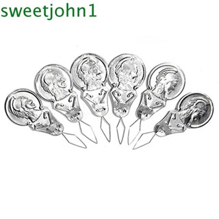 Sweetjohn ที่สนเข็มเย็บผ้า โลหะผสมอลูมิเนียม สีเงิน 50 ชิ้น