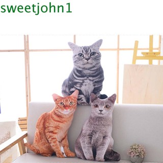 Sweetjohn หมอนรูปแมวจําลอง 3D ขนาด 30 ซม. 50 ซม. สําหรับตกแต่งบ้าน