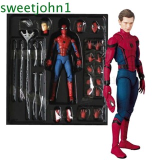 Sweetjohn ตุ๊กตาฟิกเกอร์ Spiderman เปลี่ยนหน้าได้ ของเล่นสําหรับเด็ก