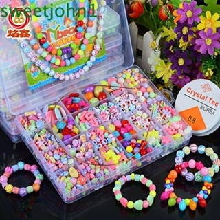 Sweetjohn ชุดเครื่องประดับ สร้อยคอ ลูกปัด แฮนด์เมด DIY สําหรับเด็กผู้หญิง