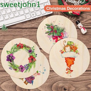 Sweetjohn แผ่นไม้ ทรงกลม ขนาด 1 ซม.-10 ซม. สําหรับตกแต่งงานแต่งงาน วันเกิด DIY 5-100 ชิ้น