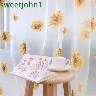 Sweetjohn ผ้าม่าน ลายดอกไม้ สําหรับตกแต่งบ้าน ห้องครัว ระเบียง