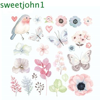 Sweetjohn แพทช์สติกเกอร์เหล็ก ลายดอกไม้น่ารัก ระดับ A ล้างทําความสะอาดได้ DIY