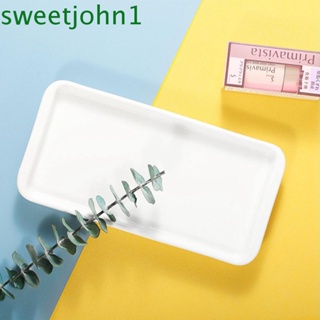 Sweetjohn ถาดเซรามิค สีขาว สําหรับวางของในห้องน้ํา ห้องครัว อ่างล้างจาน