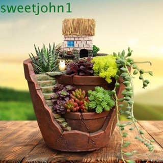 Sweetjohn กระถางต้นไม้ บอนไซ ขนาด 9X12 ซม. สีเขียว สําหรับตกแต่งบ้าน