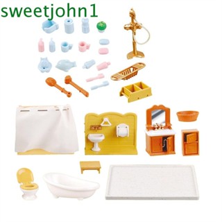 Sweetjohn เฟอร์นิเจอร์จิ๋ว ของขวัญเด็กผู้หญิง ของเล่นเด็ก ป่าสัตว์ สวน ป่า ครอบครัว ห้องน้ํา ห้องครัว ของเล่นทําอาหาร