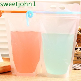 Sweetjohn ถุงพลาสติก เนื้อแมตต์ ทนทาน สําหรับใส่เครื่องดื่ม ไวน์