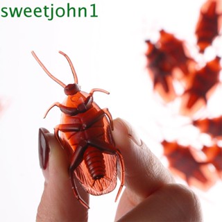 Sweetjohn แมลงสาบปลอม 10 ชิ้น ของเล่นตลก โมเดลฮาโลวีน เหมือนจริง