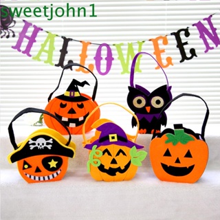 Sweetjohn กระเป๋าขนม ทรงฟักทอง แบบพกพา ใช้ซ้ําได้ DIY